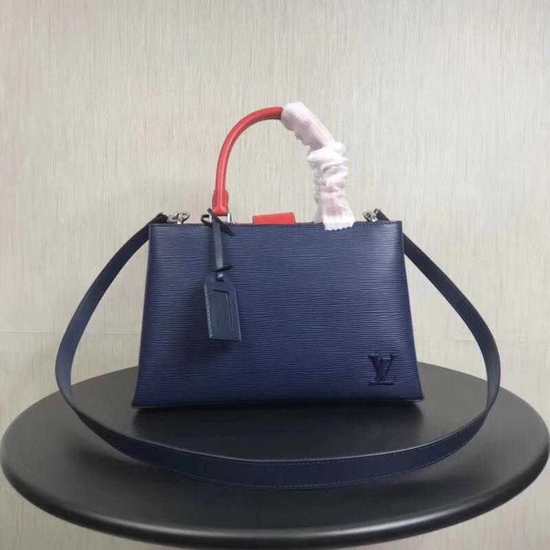 LV Shoulder Handbags M53512 Water Wave Pattern Blue Red Handle